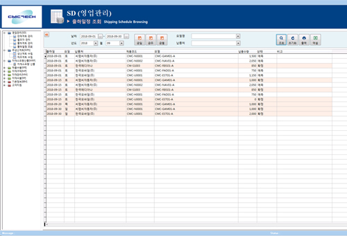 CMC-SCM 출하일정조회